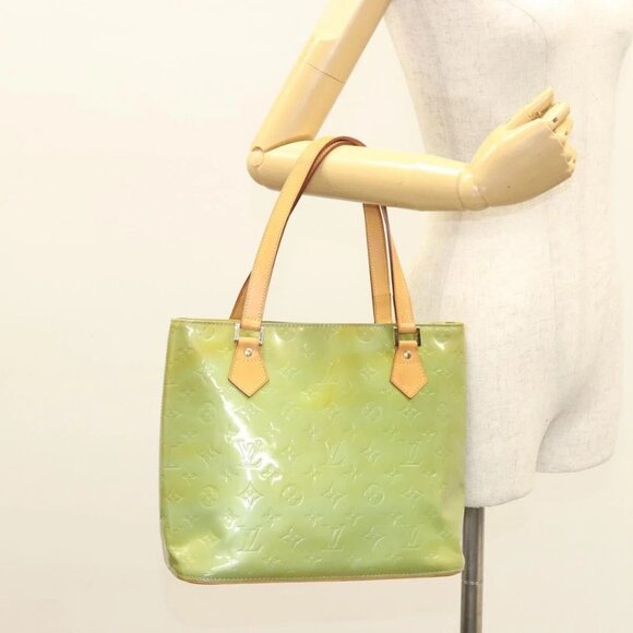 LOUIS VUITTON Monogram Vernis Houston Hand Bag Baby Blue - Picture 1 of 16